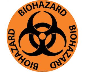 Biohazard Walk on Floor Sign