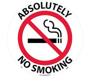 Absolutely No Smoking Walk on Floor Sign 17" Diameter