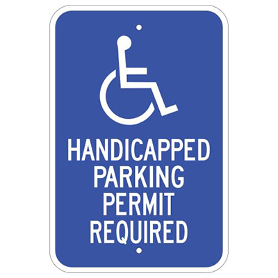 Aluminum Handicapped Parking Permit Sign