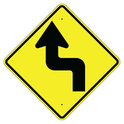 Aluminum Reverse Turn Sign (W1-3)
