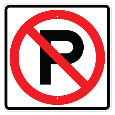 Aluminum No Parking Sign (Symbol)