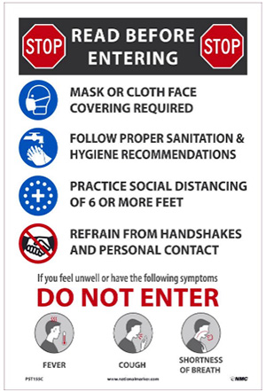 Read Before Entering Poster  - Social Distancing Poster