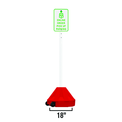 Roll-A-Post Portable Sign Post - 18" Base