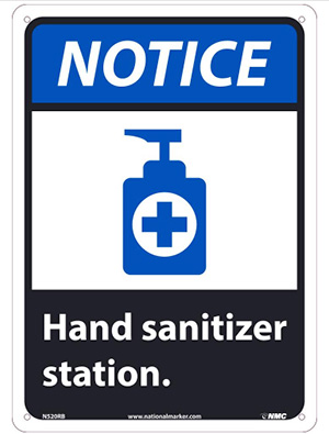 NOTICE HAND SANITIZER STATION 10 x 14