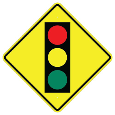 Aluminum Signal Ahead Symbol Sign (W3-3S)