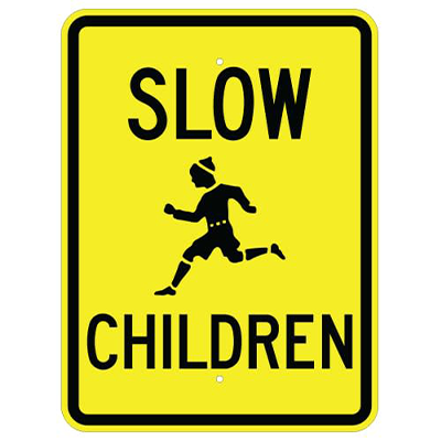 Aluminum Slow School (Symbol) Sign (G-2)