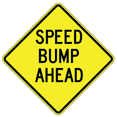 Aluminum Speed Bump Ahead Sign (W16-7)