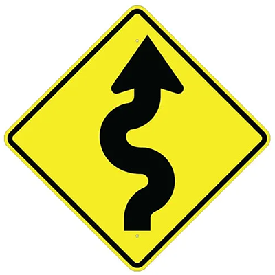 Aluminum Winding Road Sign Sign (W1-5)