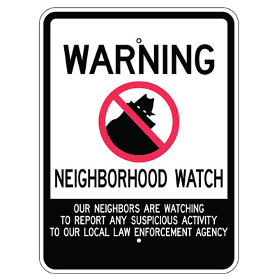 Aluminum Warning Neighborhood Watch Sign