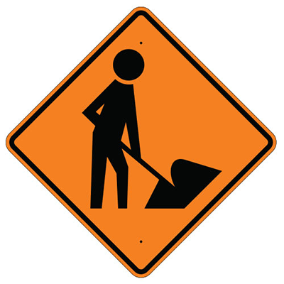 Aluminum Men Working Symbol Sign (W21-1)