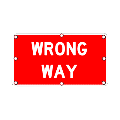 Solar Powered Flashing LED Wrong Way Sign