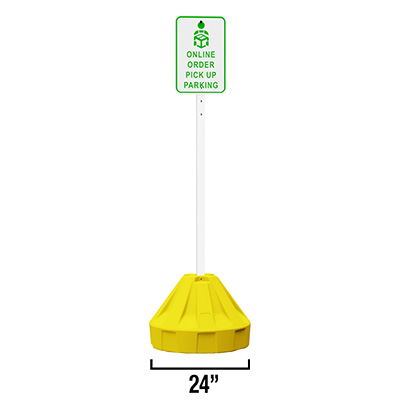 Roll-A-Post Portable Sign Post - 24" Base